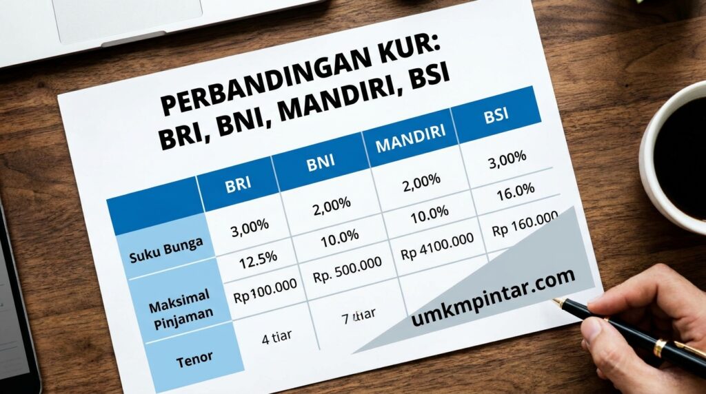 Perbandingan KUR BRI, BNI, Mandiri, dan BSI
