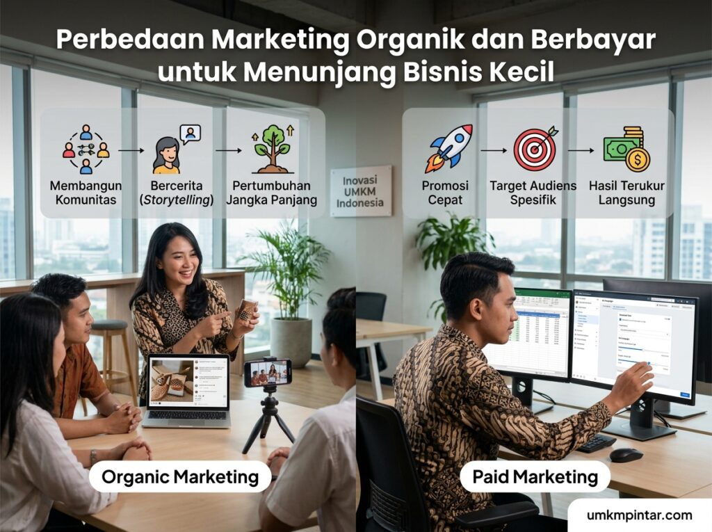 Perbedaan Marketing Organik dan Berbayar untuk Menunjang Bisnis Kecil